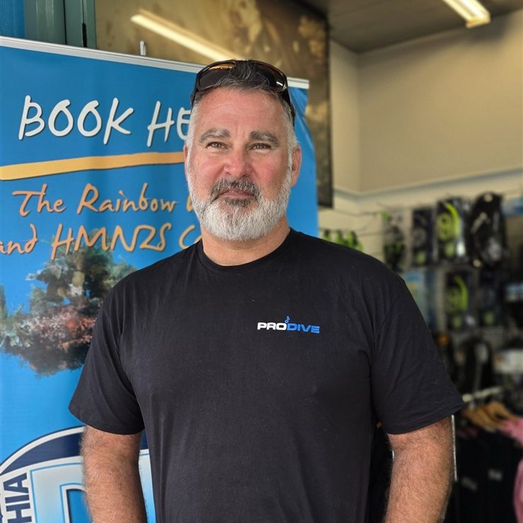 Craig Johnston, owner of Paihia Dive, at the Paihia Dive shop
