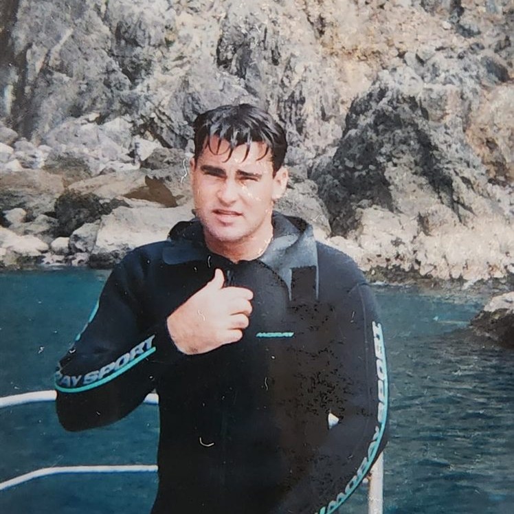 Craig Johnston during his early diving years in the Bay of Islands